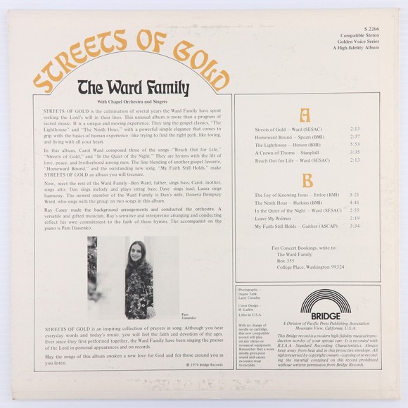 The Ward Family, The Streets of Gold, 1974 Bridge Records Stereo LP Vinyl Record - Picture 2 of 11